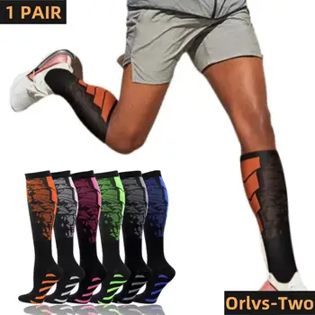 1 Pair Sports Compression Socks for Women and Men - Calf Support Socks for Running Nurses Flight Pregnancy Circulation Athletic 1