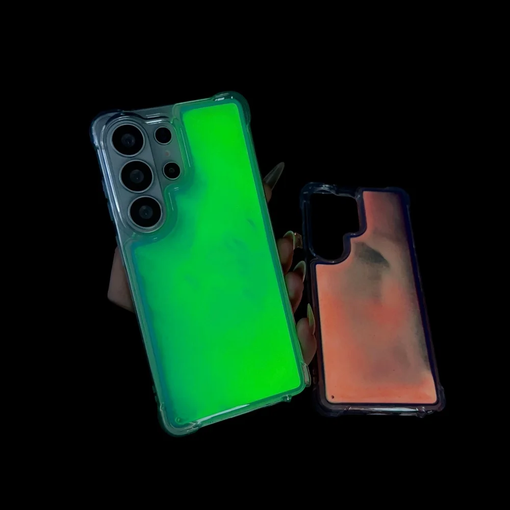 Creative Quicksand Luminous Phone Case with Airbag Protective Cover