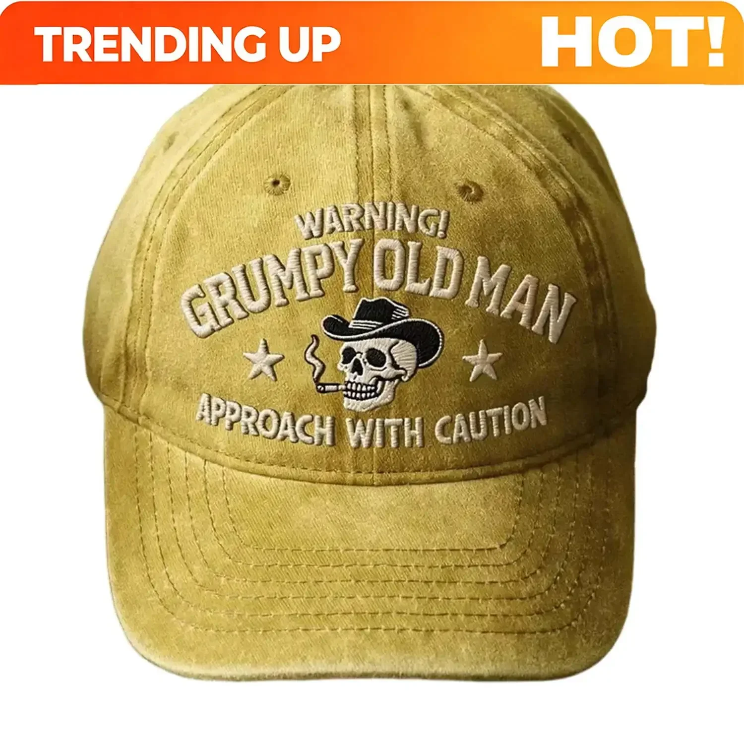 Casquette de baseball brodée personnalisable avec motif « Vieil homme grincheux », casquettes de baseball amusantes et ajustables en coton pour hommes et femmes 1