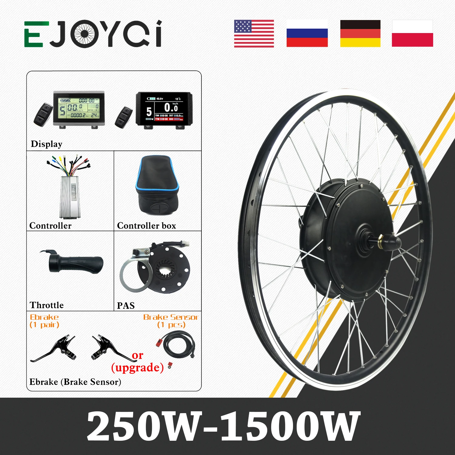 Kit Di Conversione Ebike 48V 1500W 1000W 36V 250W Kt Led Mozzo Ruota Motore Bicicletta Elettrica Kit Bici Elettrica Bicicleta Electrica