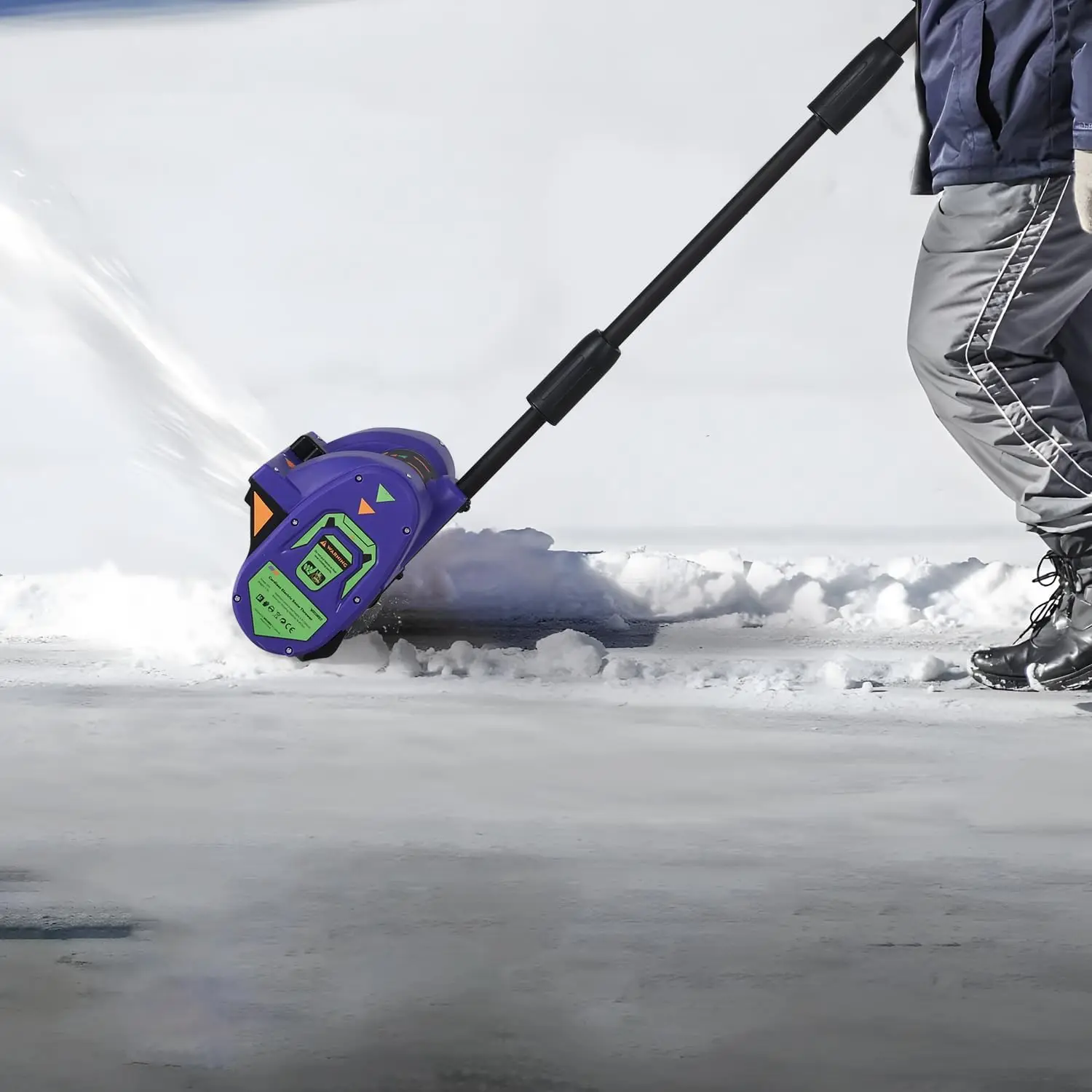 20V Lithium-Ion Cordless Electric Snow Shovel, 12 inch Snow Blower, Electric Snow Thrower with 2Ah Battery