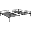 Twin Over Twin Metal Bunk Bed Trundle Frame with 2 Side Ladders Convertible Bunkbed Safety Guard Rails,No Box Spring Needed 4