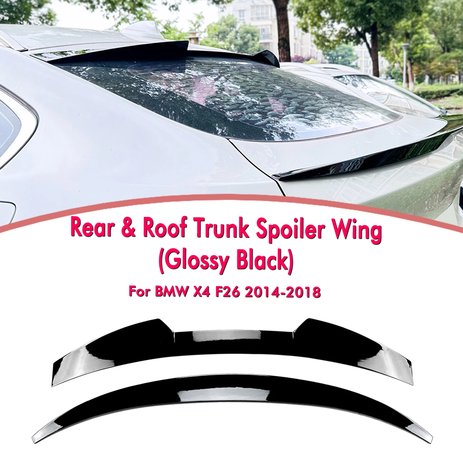 Auto Perfectionists UK BMW X4 F26 X4M Gloss Black Rear Mid Wing Boot Spoiler Lip Body Kit Compare Prices - View #6