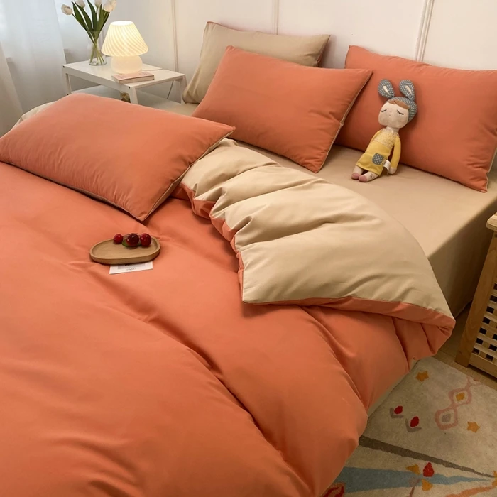 Solid Color Quilt Cover Single Double Duvet Cover Grey King Size Comforter High Quality Skin Friendly Fabric Bedding