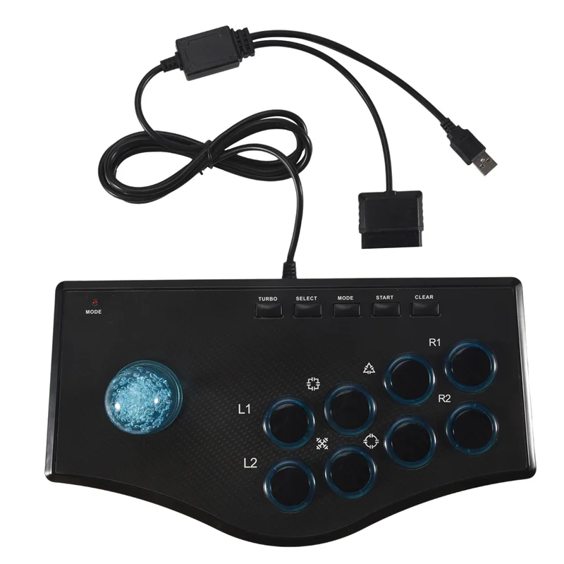베스트픽 레트로 아케이드 게임 로커 컨트롤러 USB 조이스틱 (PS2/PS3/PC/안드로이드 스마트 TV용) 내장 진동기 8방향 조이스틱