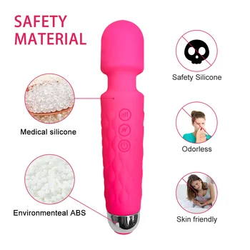 Wireless Vibrator USB Rechargeable Massager Sex Toys for Woman Masturbator Siliconen Erotic AV Magic Wand Clitoris Stimulator 2