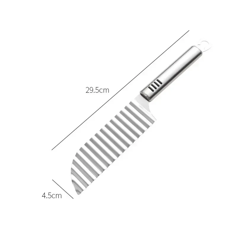 Vegetable Slicer Stainless Steel Potato Chip Dough Vegetable Fruit Crinkle Wavy Slicer Knife Potato Cutter Chopper French Fry Maker Tools