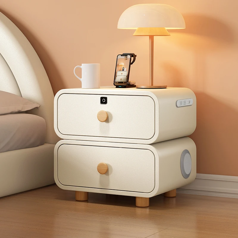 

Bedroom Drawers Nightstands Smart White Nordic Storage Bed Side Table Modern Auxiliary Szafka Nocna Room Furniture LJ50BT