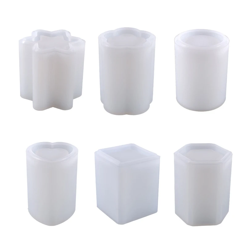 

Resin Molds Silicone Cylinder Container Jar Succulent Flower Pot Plaster Clay Craft Making Pen Holder Supplies