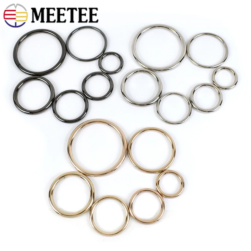 Meetee 금속 O 링 버클, 가방 클립 버클 스트랩, 연결 링 후크, DIY 수하물 장식 걸쇠 액세서리, 10-60mm, 5 개