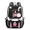 Kamado Nezuko Pattern Harajuku Backpack Anime Kamado Nezuko USB Backpack New Cute Anime Backpack USB Large Capacity Backpack 1