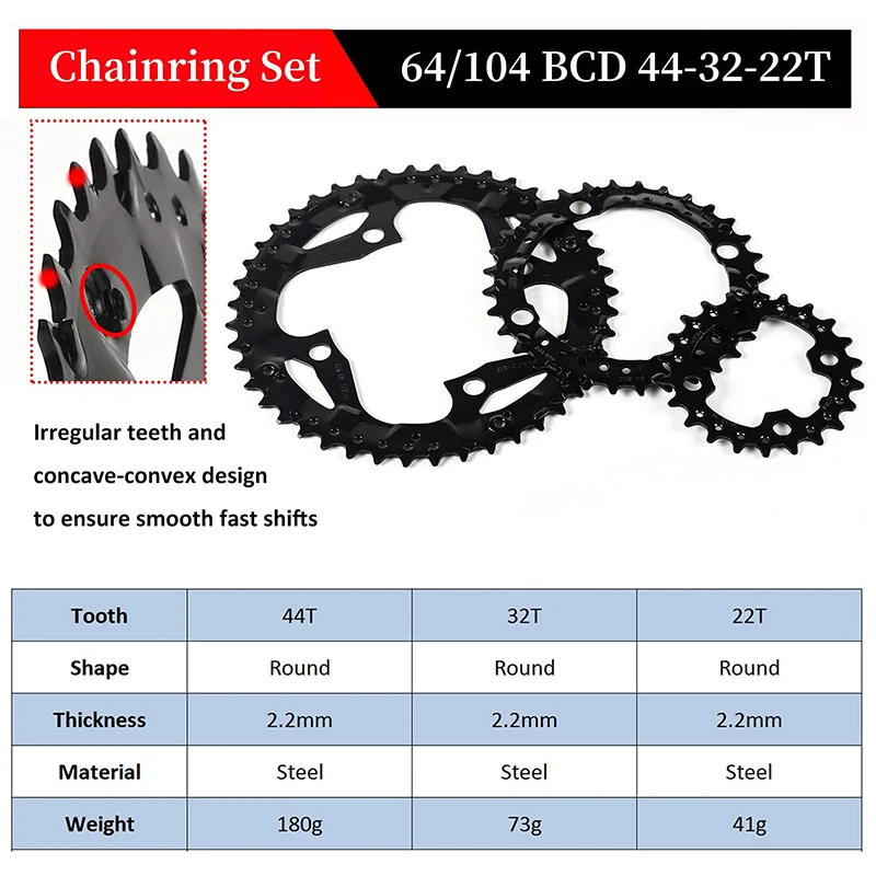 BUCKLOS 104/64BCD MTB Chainring 4