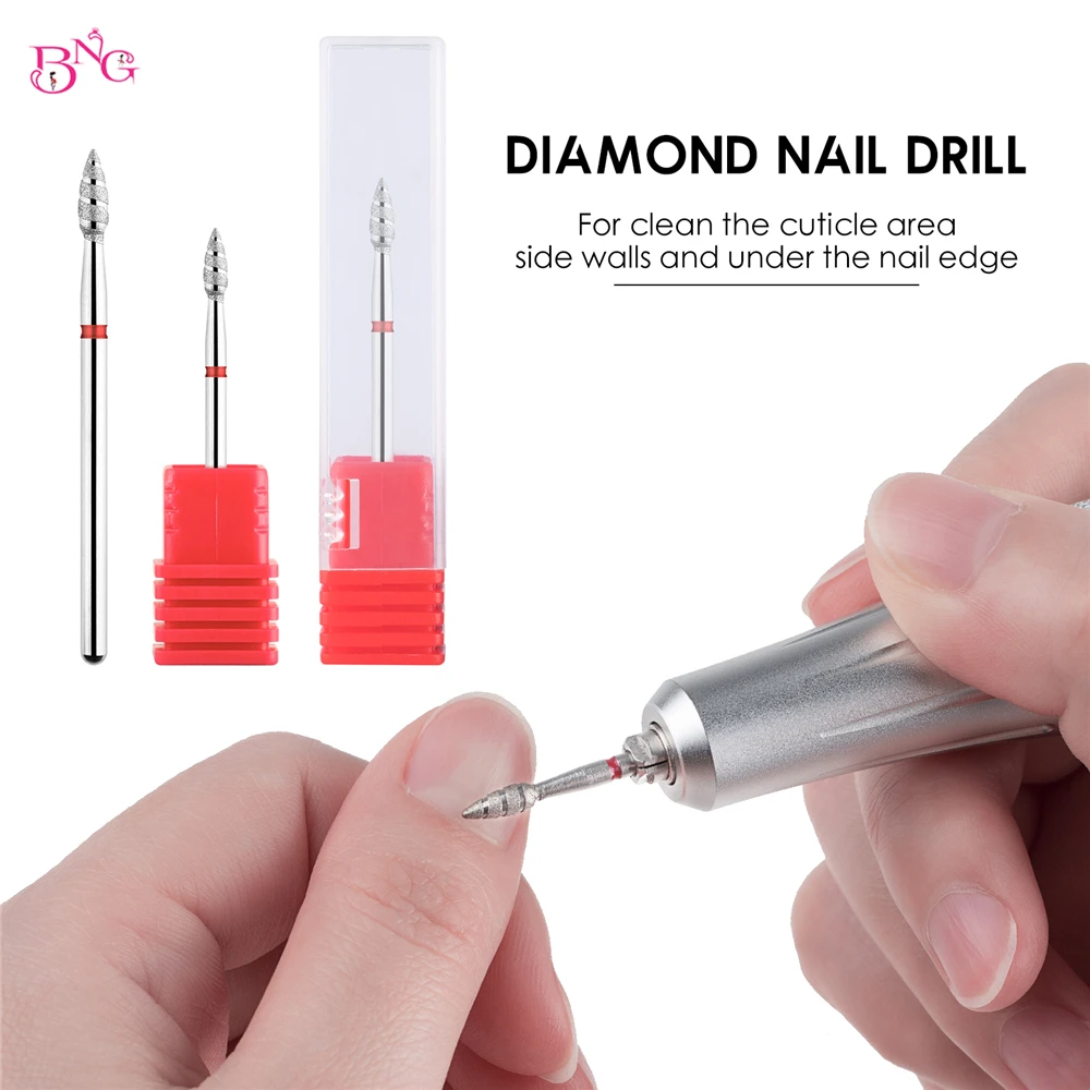 2pcs/lot Nail Drill Bits Flame Diamond Bit for Nail Drill 3/32” Manicure Milling Cutter Cuticle Rotary Burr Drill Accessories Best Sellers In Beauty & Health