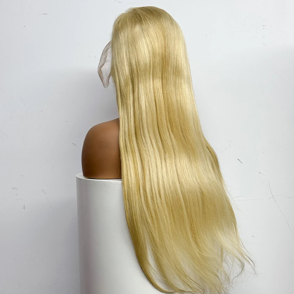 250% Straight Lace Front Human Hair Wig #613 Honey Blonde 13x4 Transparent Lace Frontal Human Hair Wig For Black Women