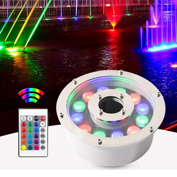 RGB LED 수중 램프, 다채로운 분수 풀 조명, 방수 RGB 그라데이션, 수영 조경 램프, DC24V, IP68, 6W, 9W, 12W, 36W