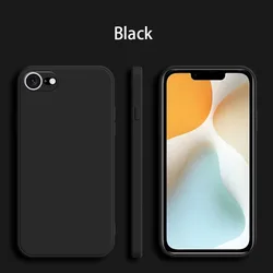 Luxury Shockproof Liquid Silicone Phone Case - Premium TPU Protective Cover - iPhone 8 Plus (Black)