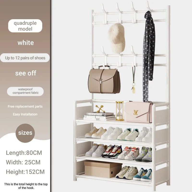 DIVEDEER 4-5 Tier Home Wardrobe Rack Bedroom Wardrobe Rack DIY Dustproof Storage Cabinet Shoe Rack Hanging Bag Storage Cabinet