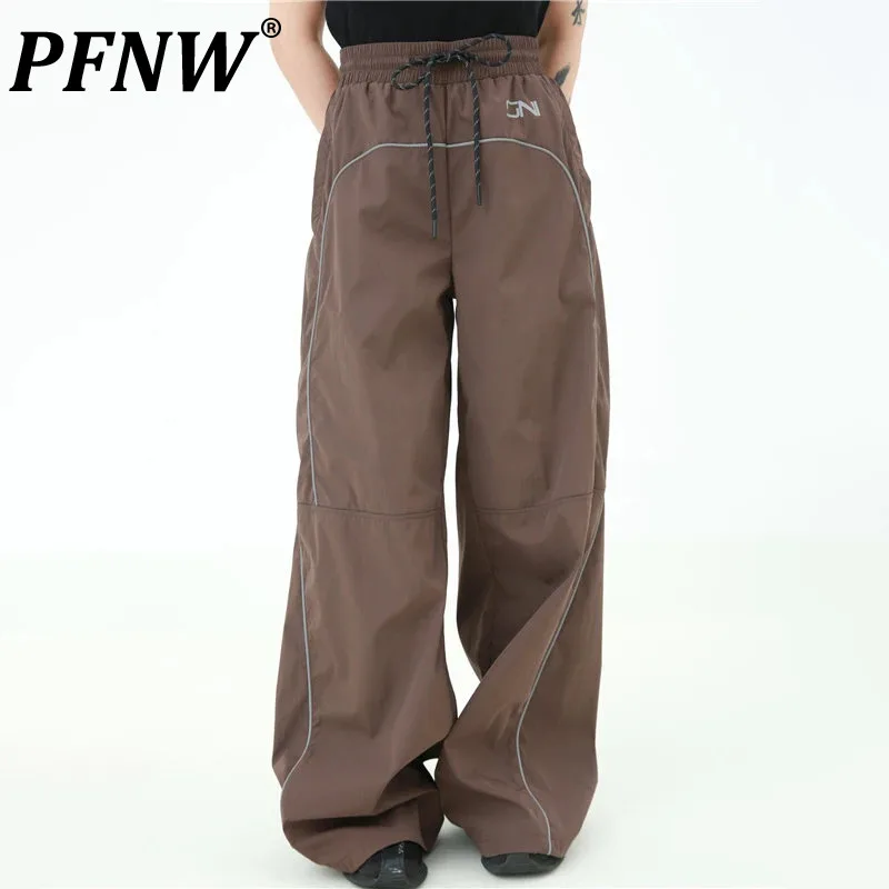 

PFNW American Stylish Men's Cargo Pants Drawstring Tech Wear Male Overalls Niche Design High Street Trousers 2024 Spring 28W2952