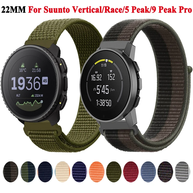 Cinturino Per Cinturino In Nylon Da 22Mm Per Suunto Vertical Race 5 Peak 9 Peak Pro Straps Cinturino Di Ricambio Per Cinturino