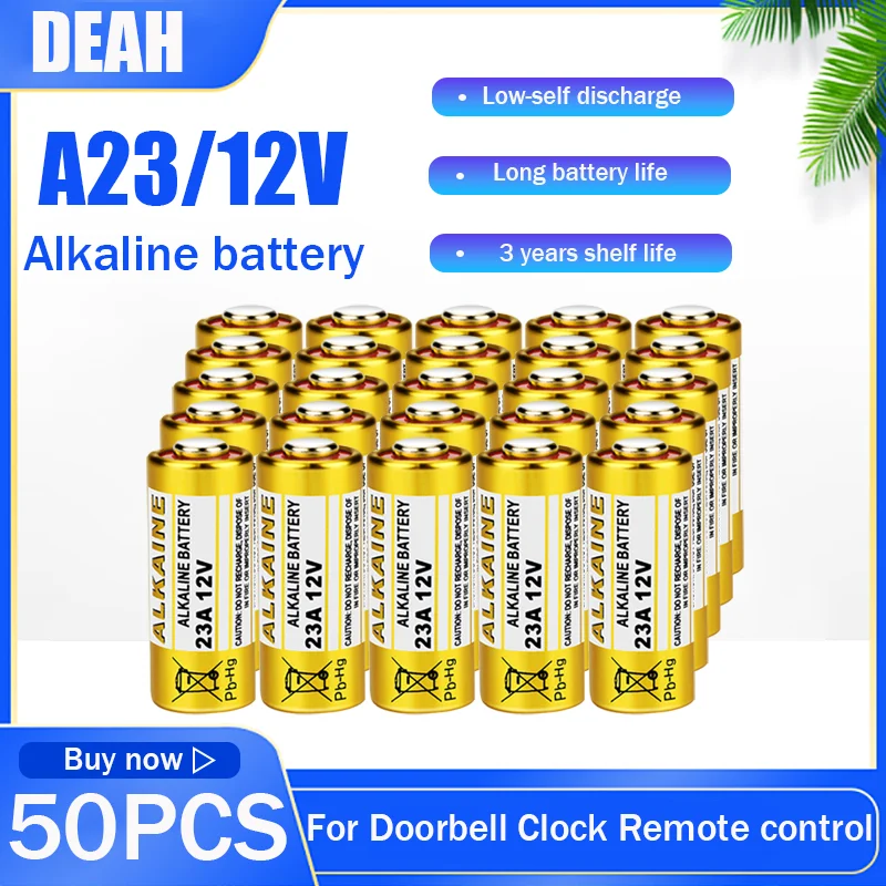 50pcs-A23-23A-12V-Alkaline-Battery-23GA-A23S-E23A-EL12-MN21-MS21-V23GA ...