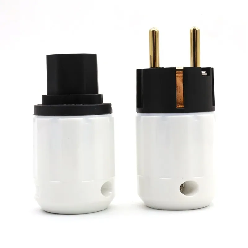 Hifi Audio EU Version Plug plug adapter power cable power plug connector Hi-end Schuko AC Power Connector Power Cable Adapter Plug For Diy Cable