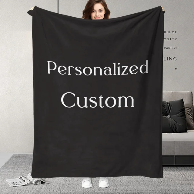 Personalized Custom Blanket with Photo - Affordable Custom Face Pattern Gift for Boyfriend Birthday Girls dogs Guest Celebration