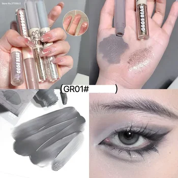 Heallor Haze Blue Liquid Eyeshadow Pen 2 In 1 Metallic Diamond Shiny Eye Liner Giltter Grey Shadow Cream Shimmer Brighten Cosmet - Thumbnail 5