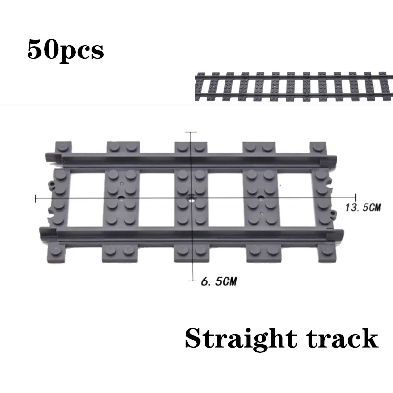 City Train Railway Building Blocks Set - Tracks, Station, and Buffer Stop Bricks Collection