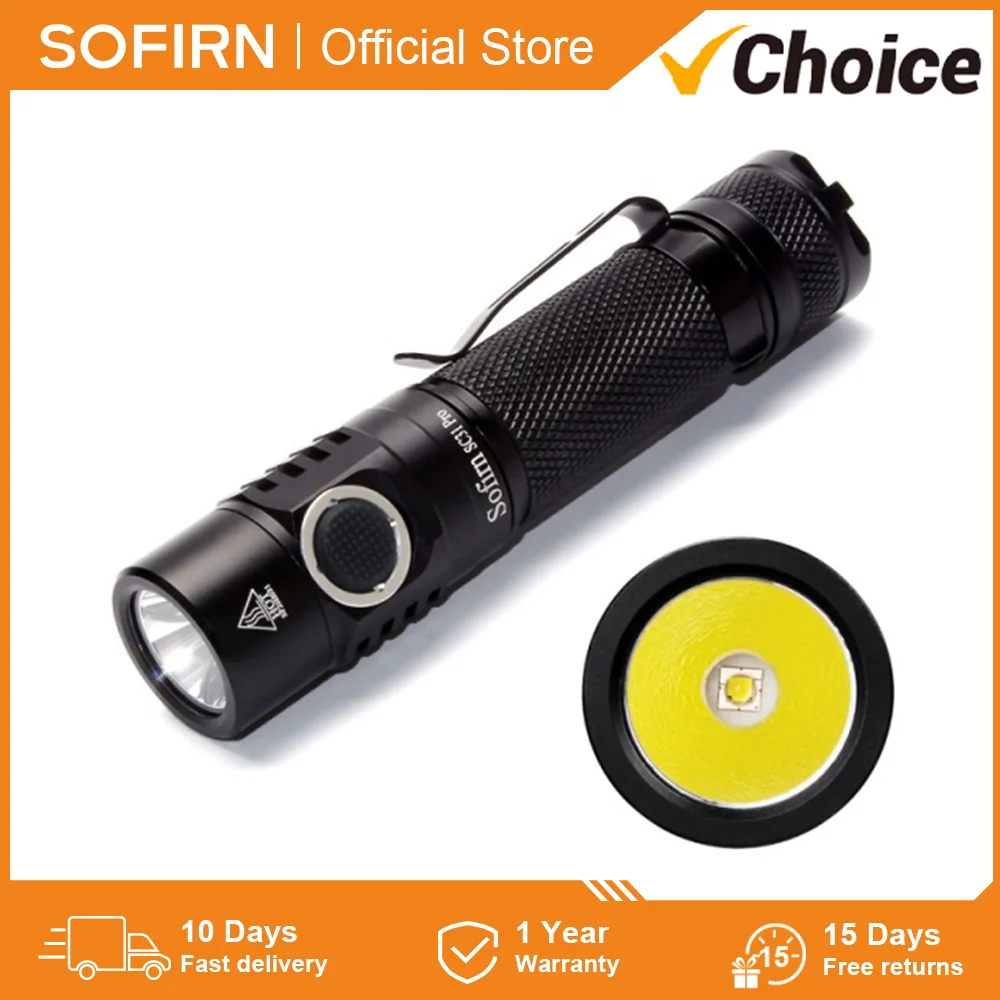 New SC31Pro Anduril 2.0 2000LM Torch SST40 LED 18650 Lantern USB C Rechargeable Flashlight Red Color