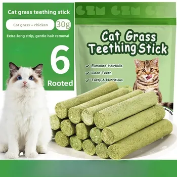 Bastoncini di Erba per Gatti, Snack al Catnip, Integratore Digestivo, Anticoliche, per la Rimozione Delicata dei Peli, Resistenti ai Morsi