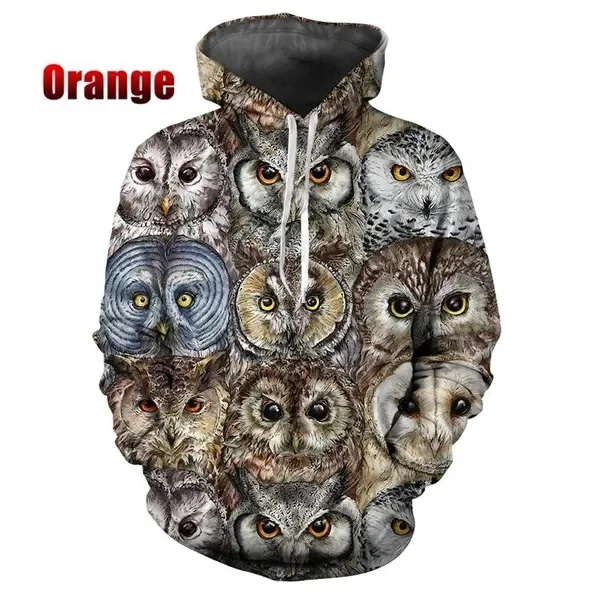 thumbnail image 1 of Nuevas sudaderas con capucha con estampado 3D de búhos y animales para hombre, sudaderas con capucha de moda Y2k, sudadera de hip hop, jersey Harajuku, ropa para mujer, 1 of 5