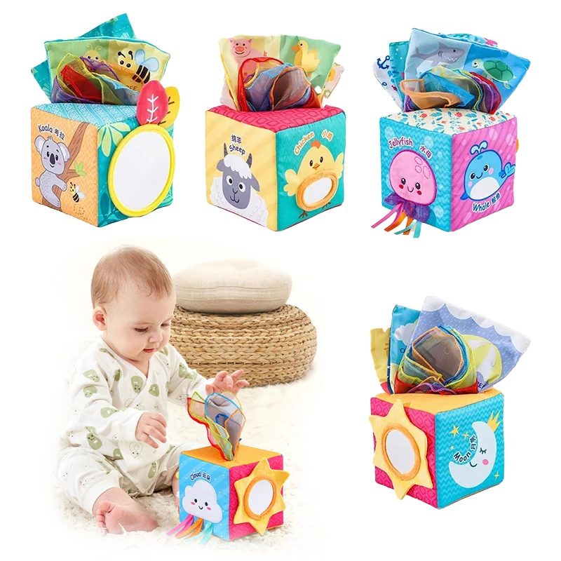 

Montessori Toys Magic Tissue Box Baby Educational Learning Activity Sensory Toy for Kids Finger Exercise Busy Board Baby Game