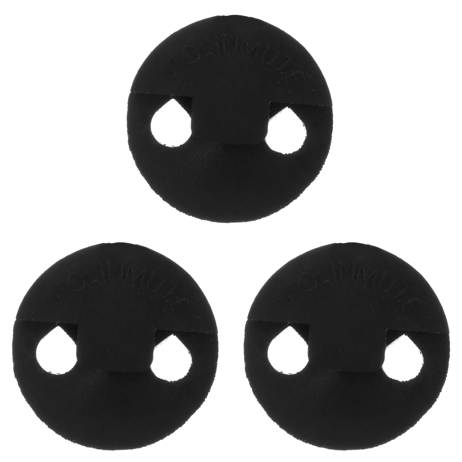 

3pcs Rubber Violin Practice Mutes Round Violin Mutes Practice Silencers (Black)