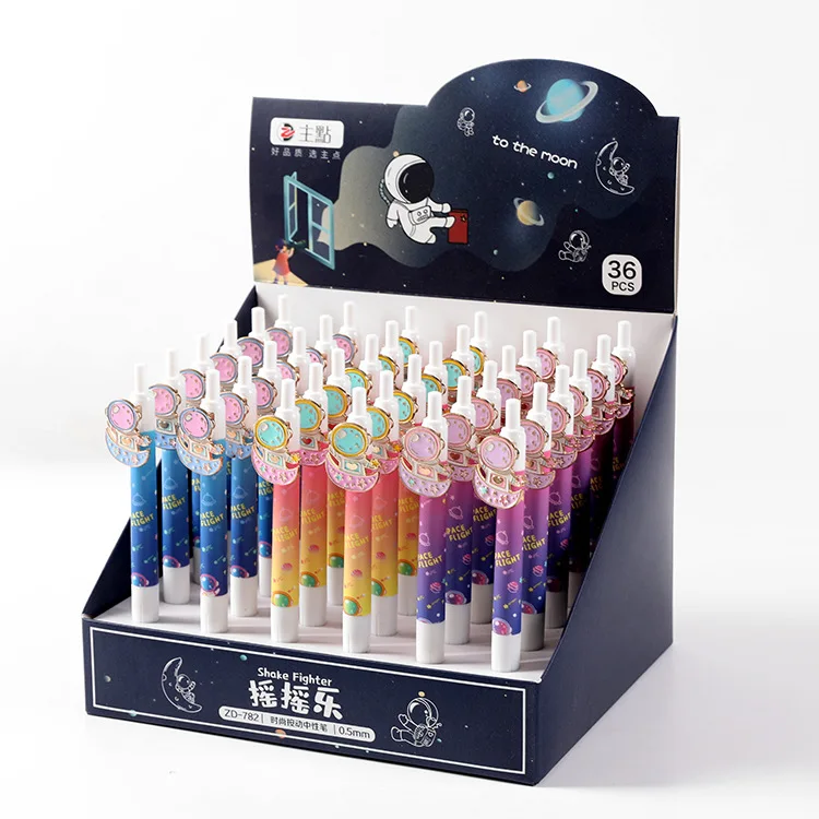 

36 pcs/lot Creative Astronaut Press Gel Pen Kawaii 0.5mm black ink Signature Pens office school writing supplies gift