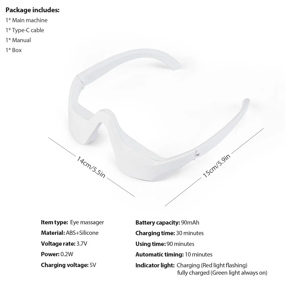 Red Light Therapy Eye Massager Electric Massager Micro-Current EMS Eye Relax Beauty Care Anti-Aging Eye Care Machine