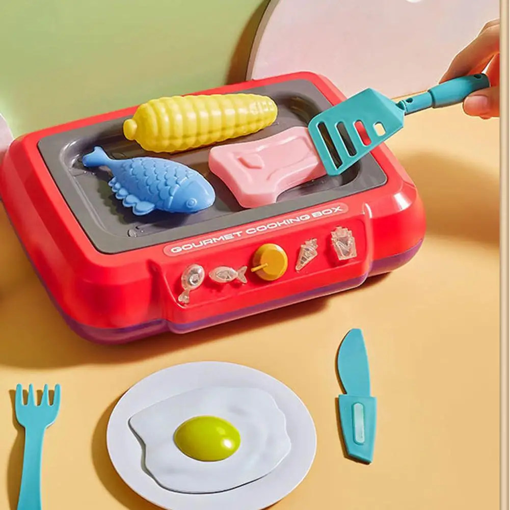 Color Changing Food Cooking Toys Children's Play House Mini Kitchen Multifunctional Induction Color Changing Toys Safe Materials 4