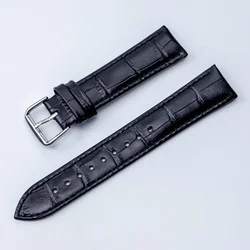Premium Leather Watch Strap - Superior Quality Adjustable Bracelet Belt - 16mm (Black)