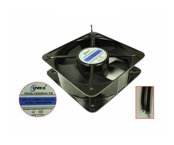 

QVKS / Kanshuang KS2206HA2-T5B AC 230V 0.30A 200x200x60mm 2-Wire Cooling Fan