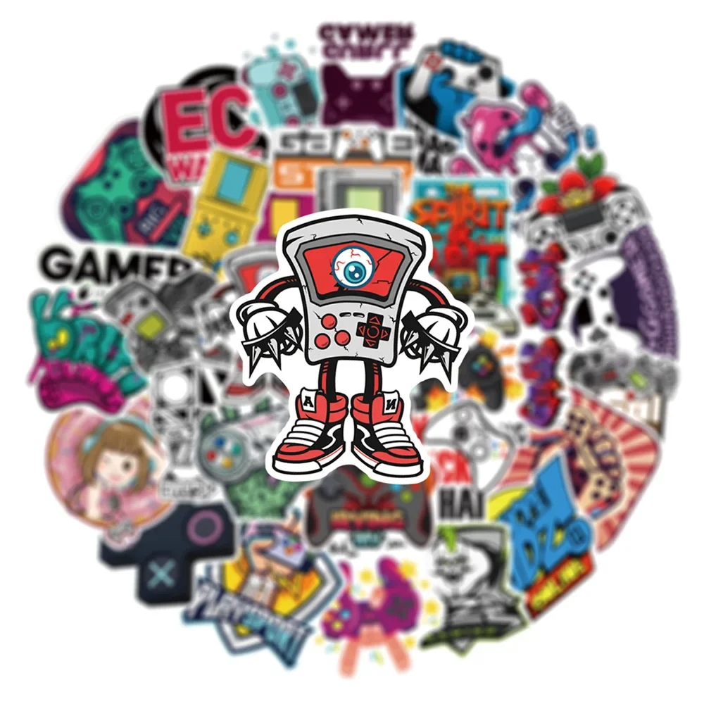 50pcs Cool Vintage Video Game Stickers Decal Skateboard Laptop Phone Bike Car Funny Waterproof Sticker Kids Classic Toys - 3