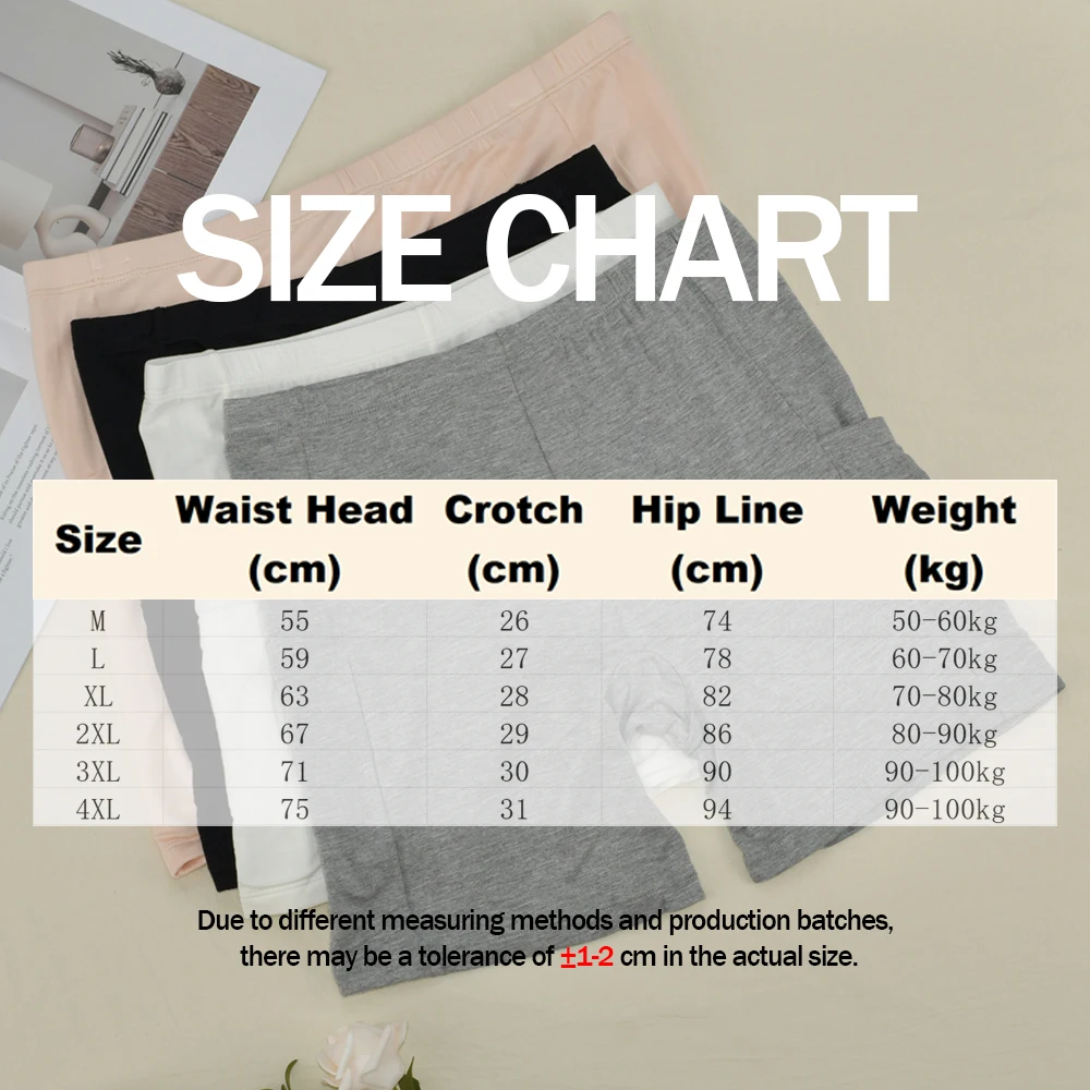 1pc Women's Plus Size Modal Safety Shorts Pants Tummy Control Anti-Slip No Trace Underwear with Pocket Stretchy Soft Leggings