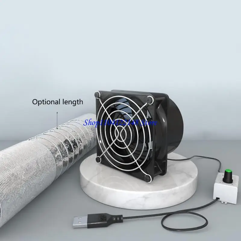 P9FA USB Exhaust Fan Duct Air Ventilation Blower Window Extractor Toilet Kitchen