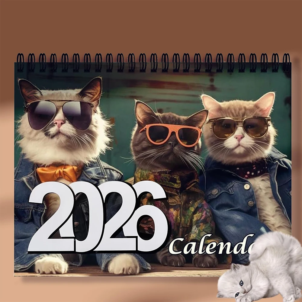 Calendario De Gatos 2026 Planificador Diario Semanal Mensual De 12 meses Calendario Wall Cat Cat Fashion Calendar For Cat Lover