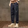 Bright Line Decoration Autumn Elastic Daily Cargo Jeans Men All-match Trousers Trendyol Loose Elastic Waist Comfortable Pants 4