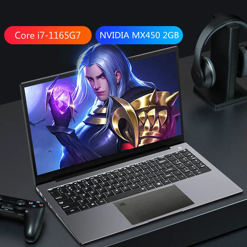 

Core 11th Gaming Laptop 15.6 Inch Intel Core i7 1165G7 NVIDIA MX450 2GB DDR5 32GB RAM Fingerprint Notebook Windows10 11 WiFi6 BT