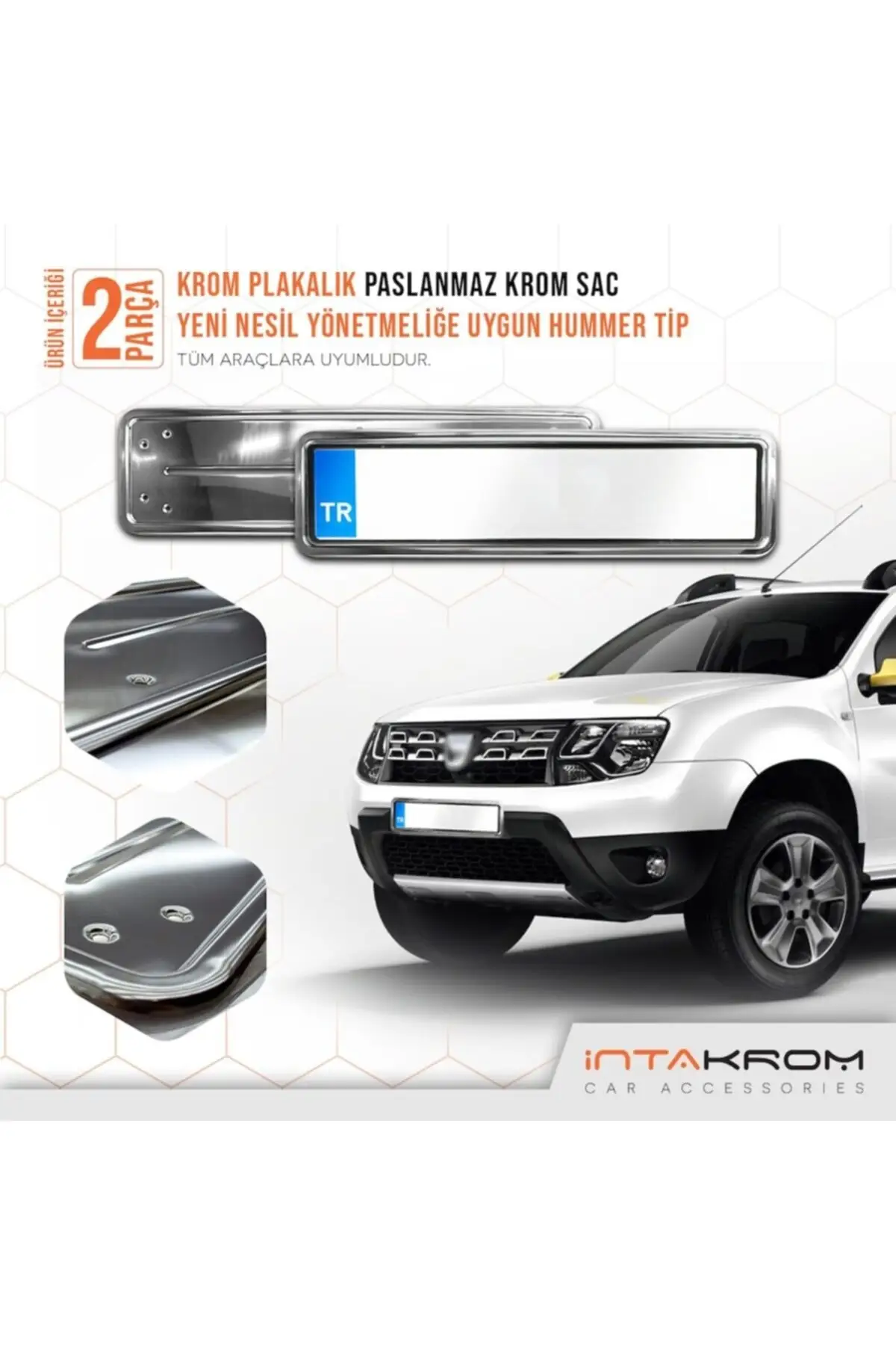For Dacia Duster chrome plate-Hummer type 2 pcs