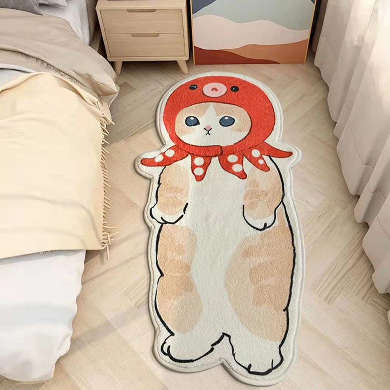 Cartoon Cat Rug for Stairs Staircase Flat Super Soft Water Absorption Room  Rug