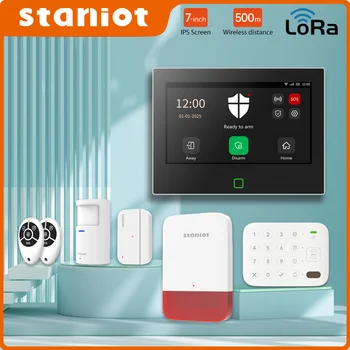 Staniot – Kit de Protection Lora 7 pouces, WiFi 4G, système d'alarme pour maison intelligente Tuya, avec batterie 5000mAh, Distance 500M, fonctionne avec Alexa 1