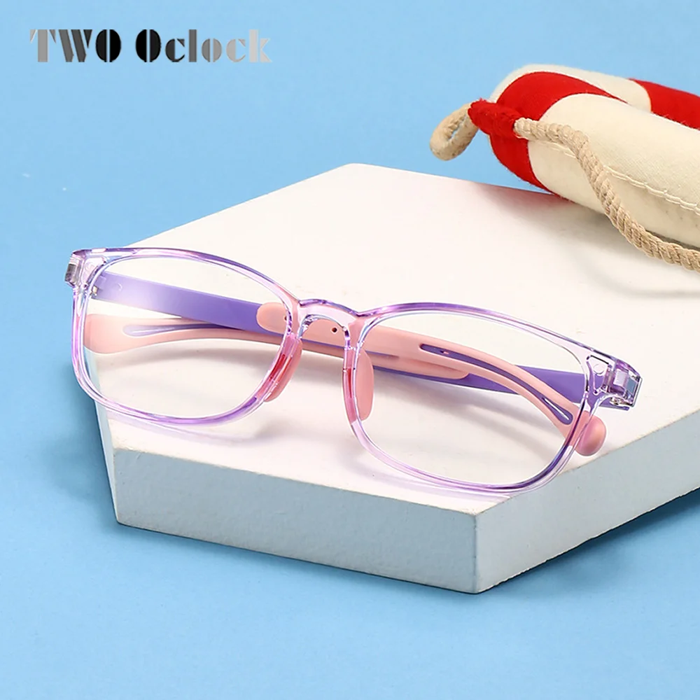 Ultra-light Flexible Kids Glasses Frames Boy Girl Square Anti Blue Light Clear Eyeglass Medical Prescription 0 Diopter Glasses anti blue light glasses kids glasses optical spectacle frames