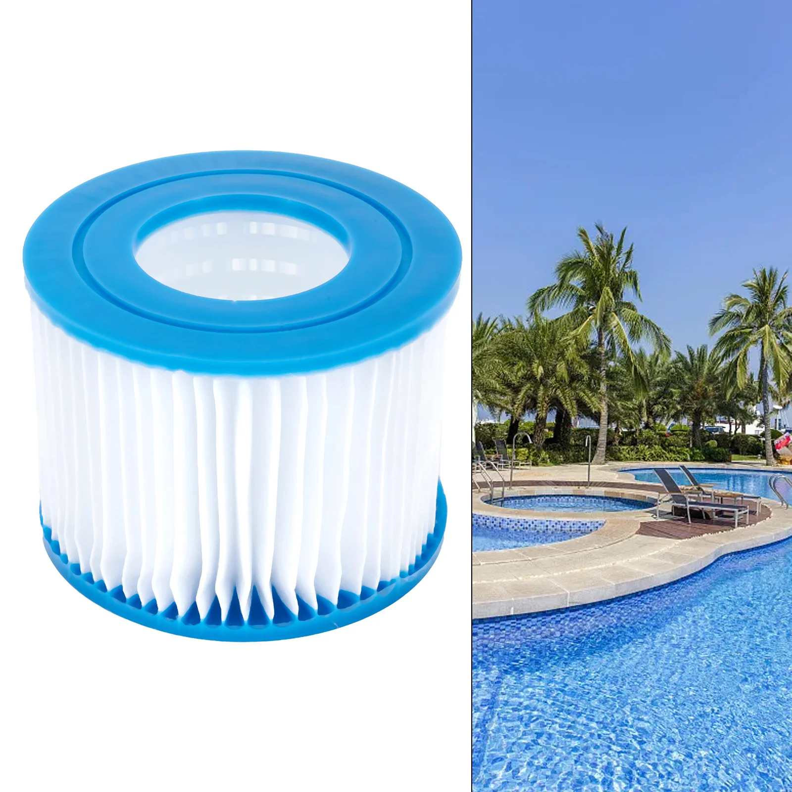 

1pc Replacement Swimming Pool Filter Fit For Flowclear Size VI Filter Cartridge For Lay-Z-Spa Miami 541 23 10*8*5cm Accessories