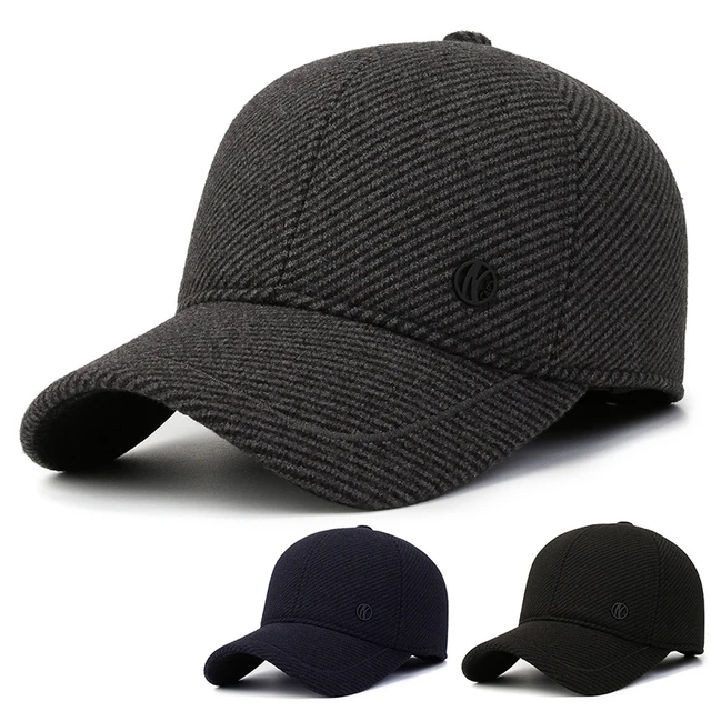 Gorras de béisbol con protección para los oídos para hombre, gorro cálido  ajustable con diseño de